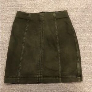 Green jean miniskirt